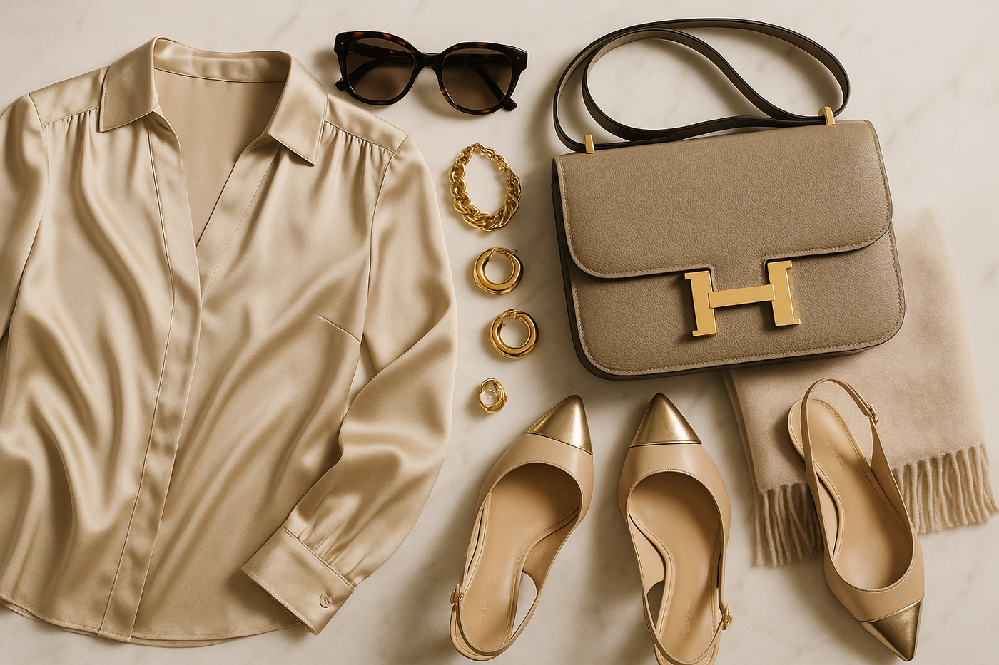 Generate a image with some of my best highest price items in fashion. inclue a few 